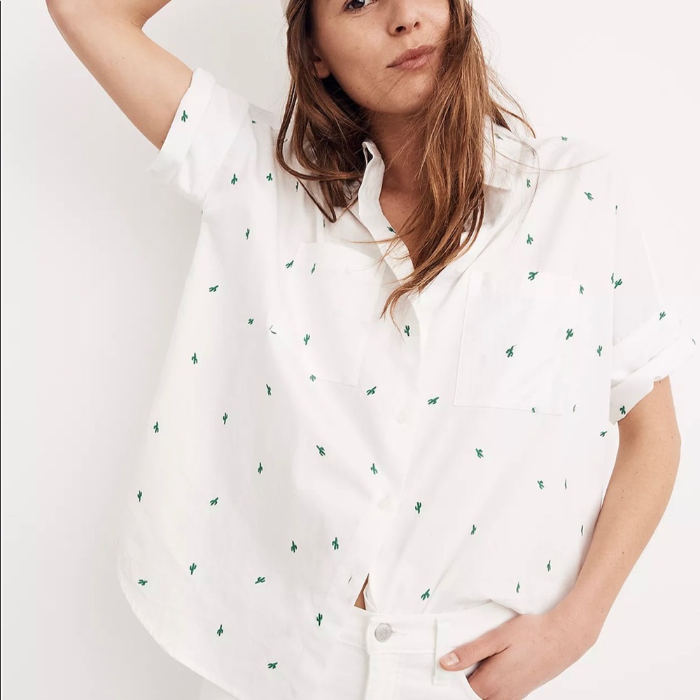 Madewell Embroidered Cactus Courier Shirt